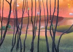 Peter Kephart’s painting “A Lawnmower Path to Paradise”, as shown in the article